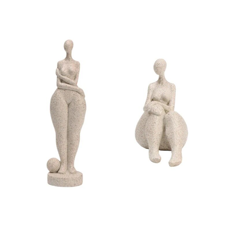 Абстрактная полимерная статуя полная женщина Искусство гостиная офисный шкаф настольное украшение для прихожей