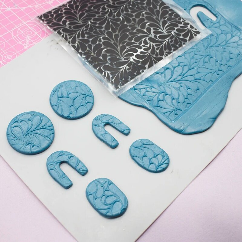 Full Leaf Pattern Polymer Clay Texture Stamp Sheet Clay Jewelry DIY Emboss Mat Earring Impression Make Accessories Art Supplies