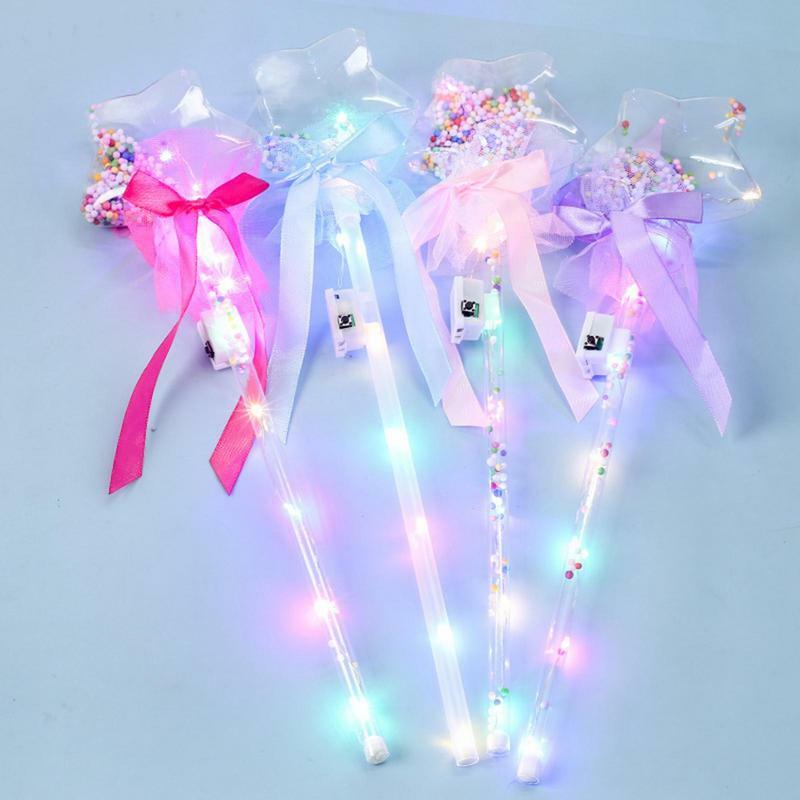 Handheld Magical Stick Princess LED Lantern Wand Stage Props Outdoor Summer Light Up Toy Glowing At Dark Girls Party Favor