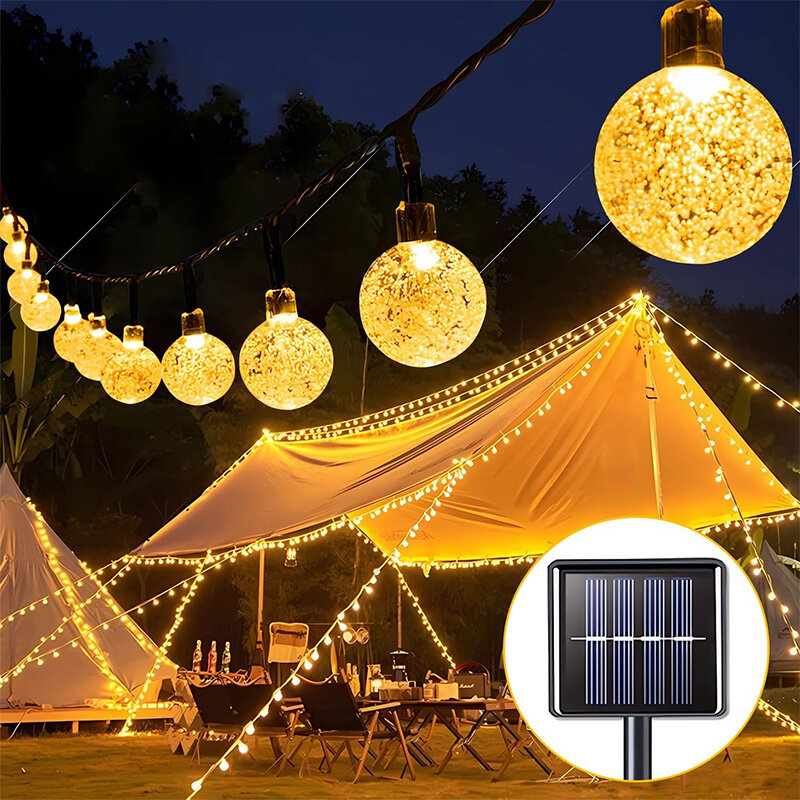 屋外ソーラーストリングライト,妖精,クリスマス,庭,パティオ,パーティーの装飾用の防水LEDライト,8つのモード