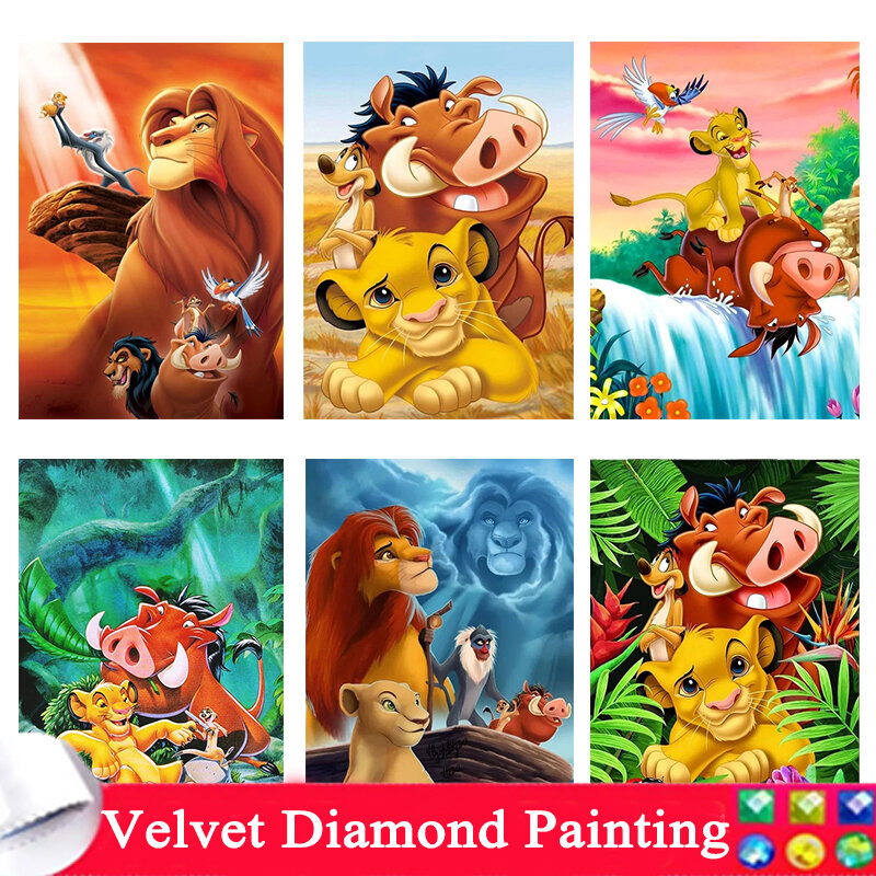 Disney Diamond Painting Cartoon The Lion King Kit Animal Mosaic Mouse Cross Stitch Embroidery Sets Handmade Gift Room Wall Decor