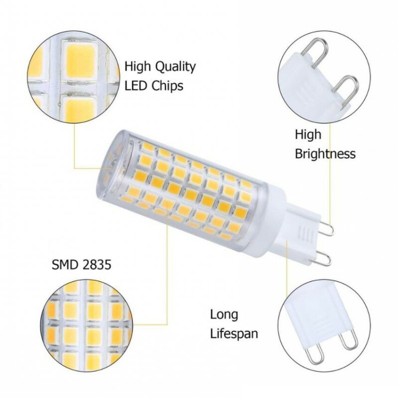LED Ceramic Bulb 9W 12W G9 E14 G4 LED Lamp AC 220V-240V LED Corn Bulb SMD2835 360 Beam Angle Replace Halogen Chandelier Lights