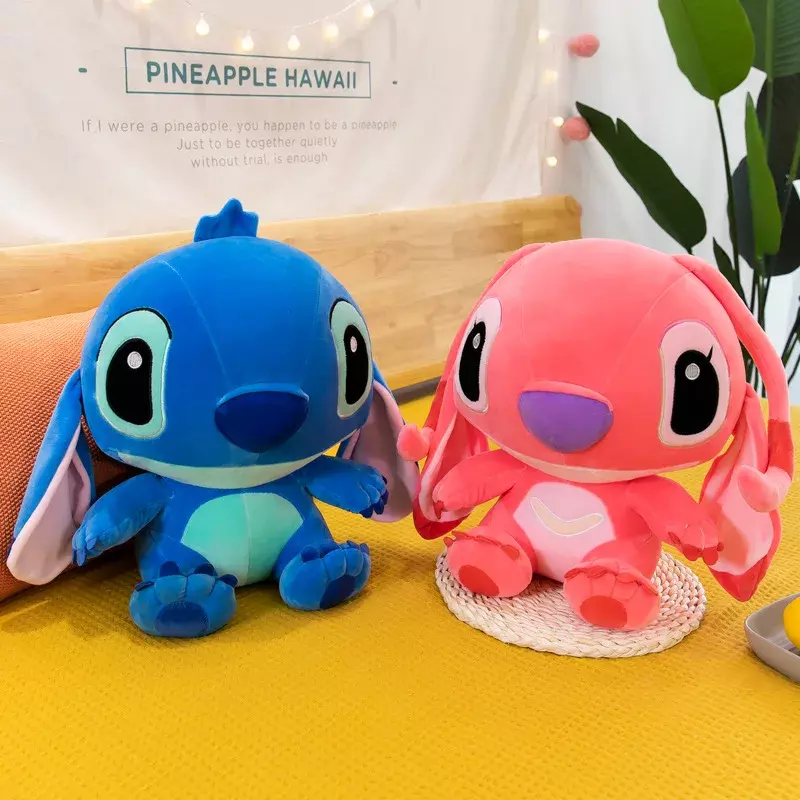 60cm Giant Disney Lilo & Stitch coppia modelli Cartoon farcito peluche Anime Plushs giocattoli per bambini ciondolo giocattolo Kawaii bambini regalo di compleanno