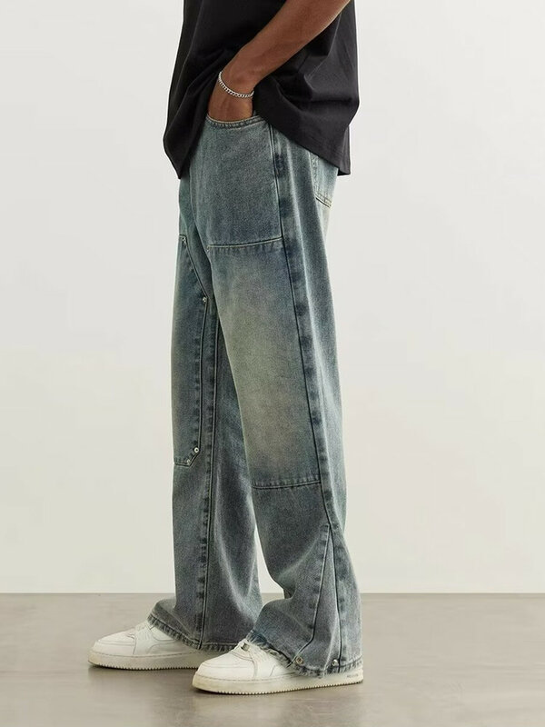2024 coreano Y2K moda lavato blu elegante Jeans pantaloni per uomo abbigliamento dritto donna Casual Denim pantaloni Pantalones Hombre