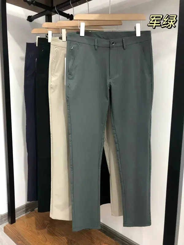 Cytrynowe męskie cienkie szybkoschnące klasyczne czterostronne wiosenne spodnie dresowe na co dzień z ukrytymi kieszeniami na zamek błyskawiczny jednolity kolor dla spodni męskich