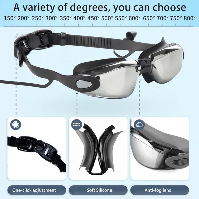 MüntrophorOutre lunettes de natation plaquées, lunettes de protection UV ultralégères, lunettes de natation avec revêtement anti-buée pour la vision, femmes et hommes