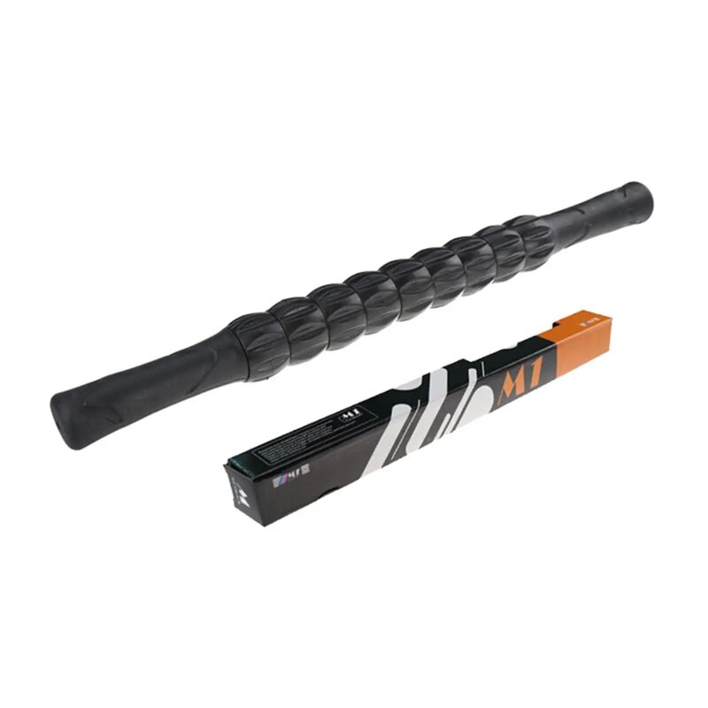 2X tongkat rol otot portabel untuk atlet, tongkat pijat seluruh tubuh hitam