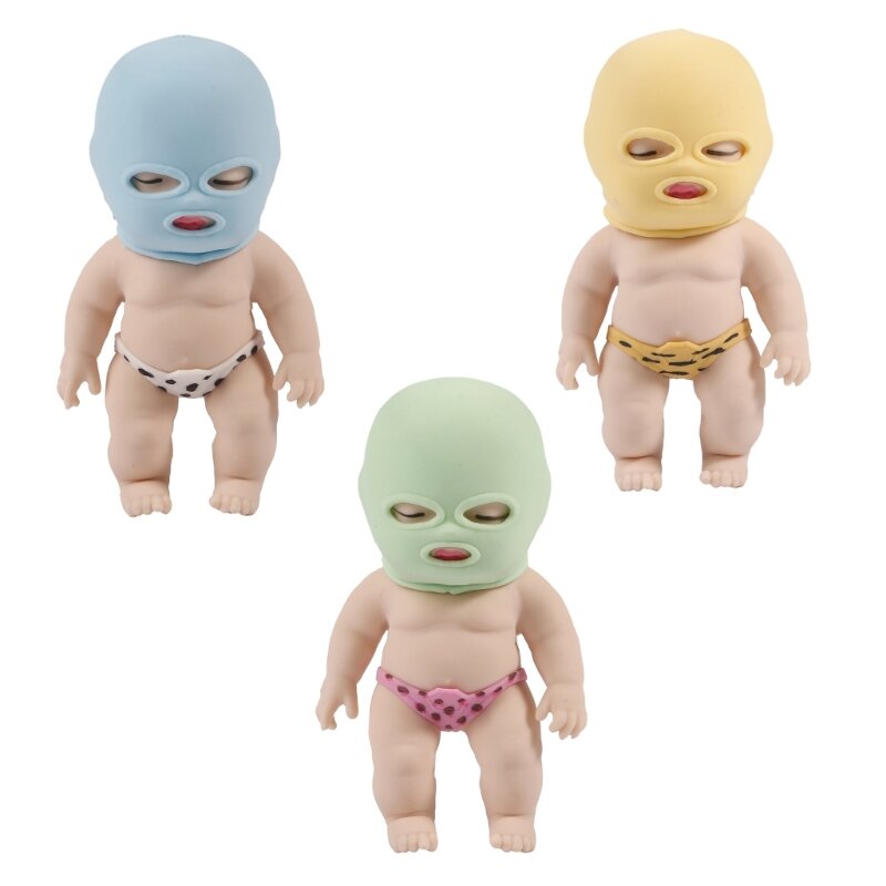 Stress Relief Toy Baby for Adult with Headgear Stretching TPR Toy Squeeze Fidgets Office Favor Goodie Bag Fillers