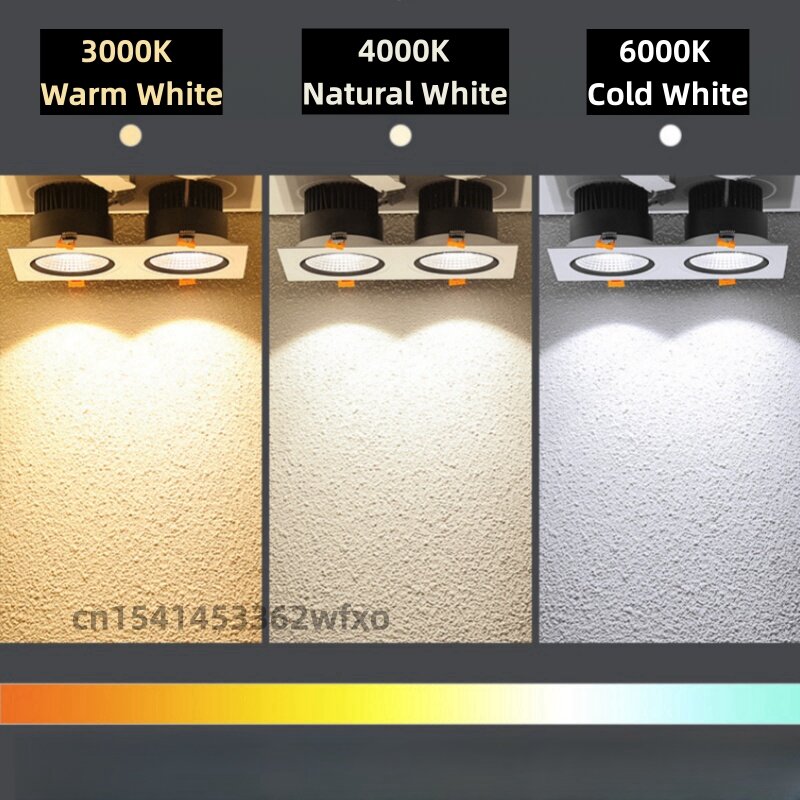 Lampu sorot LED dapat diredupkan, lampu sorot langit tanam AC110V-220V ruang tamu dapur dalam ruangan pencahayaan komersial bohlam rumah