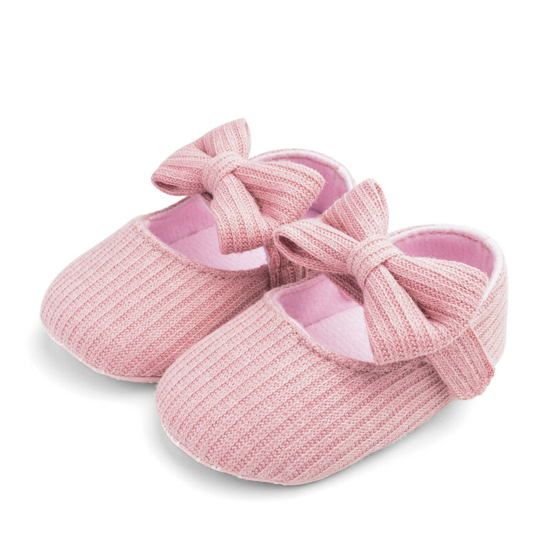 Обувь на мягкой подошве для маленьких девочек, милая вязаная обувь для младенцев, обувь для маленьких девочек, обувь для первых шагов, обувь для маленьких девочек на один год