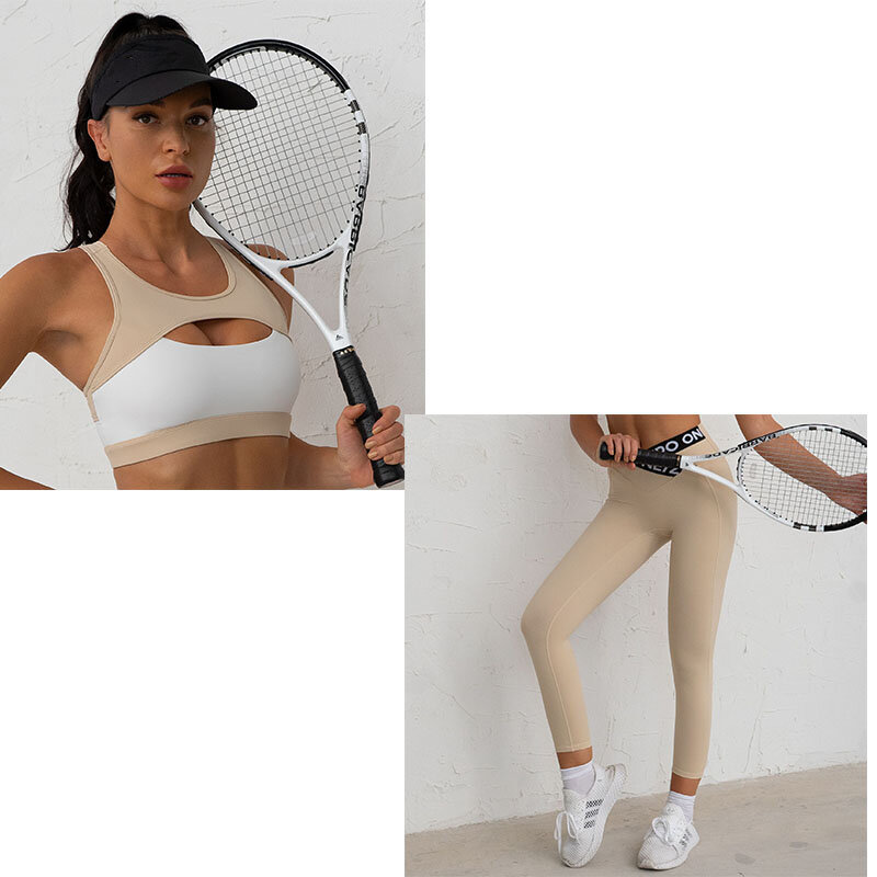 New Tight Contrast Sports Tank Top Running Shockproof High Intensity Sports Bra Fitness Suit Set