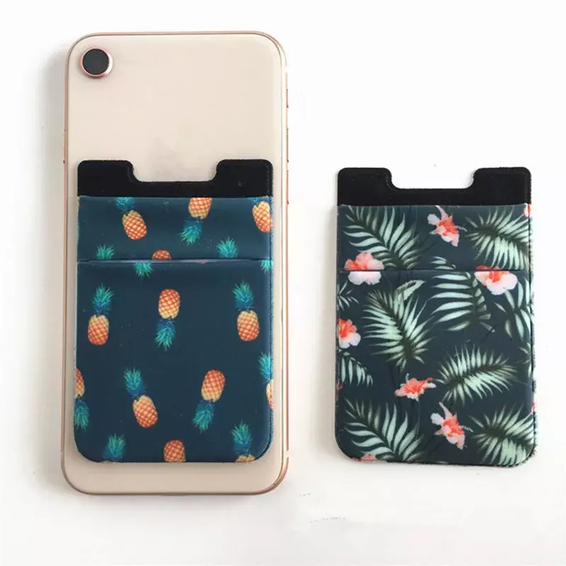 Женский и мужской модный эластичный тканевый держатель для карт мобильного телефона, женский бумажник, держатель для кредитных карт, клейкий карман-наклейка