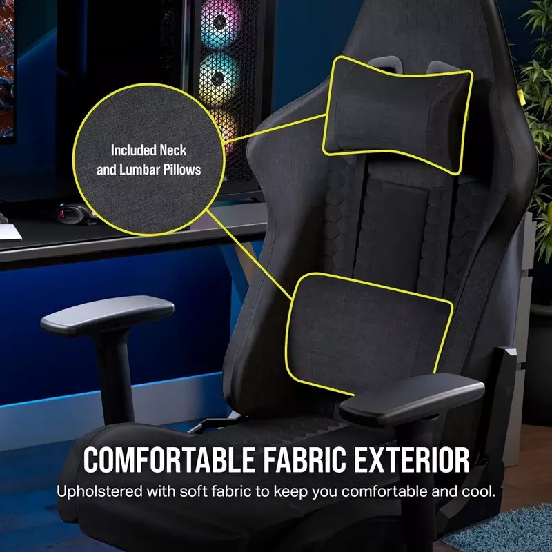 Silla ergonómica para Gaming, sillón de ordenador de un tamaño, TC100, color gris y negro