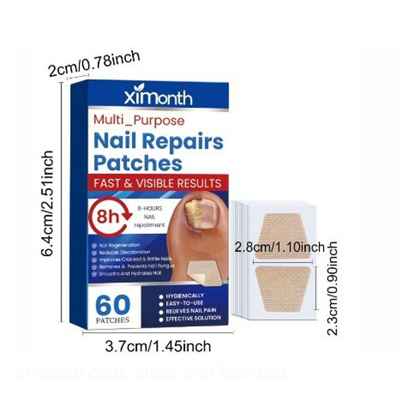60pcs/Box Toenail Fungus Treatment Stickers Paronychia Removal Treatment Nail Ingrown Correction Stickers Pedicure Tools Care