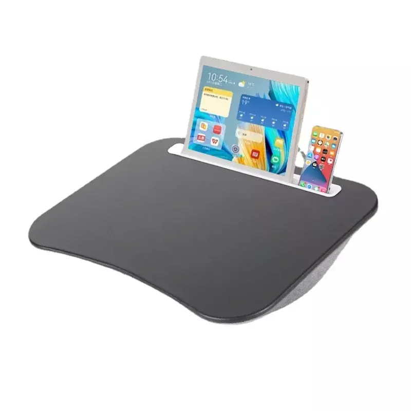 MUMUCC Laptop minimalis, Meja Laptop berpergian portabel dengan bantal busa kepadatan-tinggi lembut dan nyaman untuk ponsel berbantalan