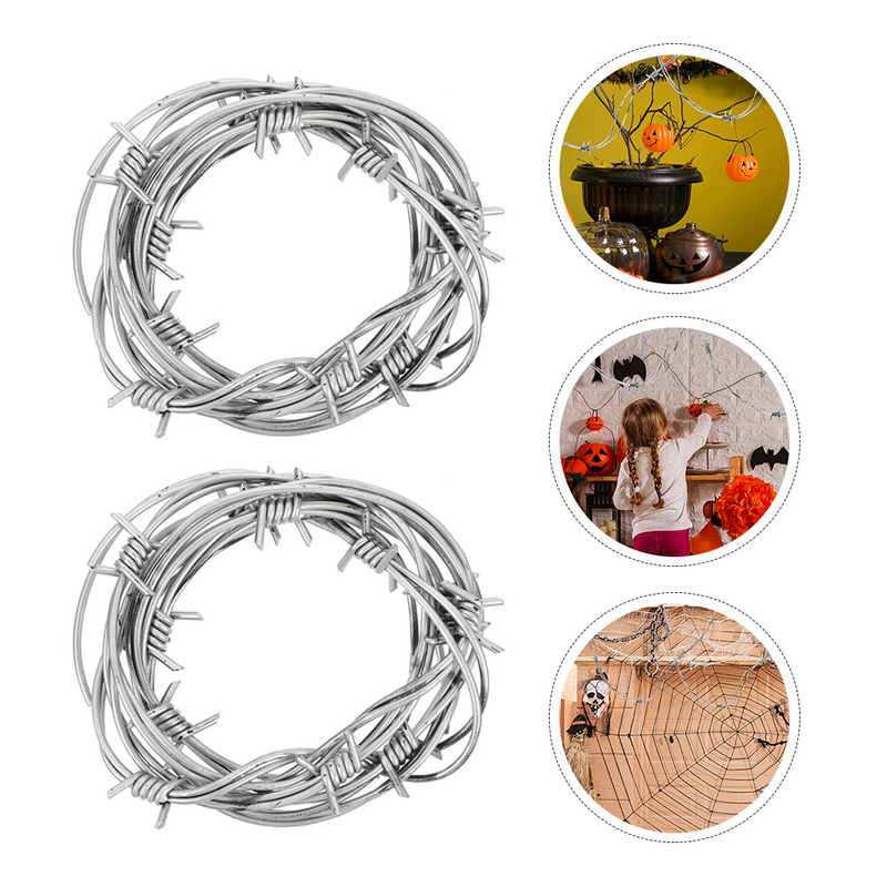 4 pezzi di fili spinato di Halloween puntelli simulazione fili spinato ornamenti puntelli casa stregata