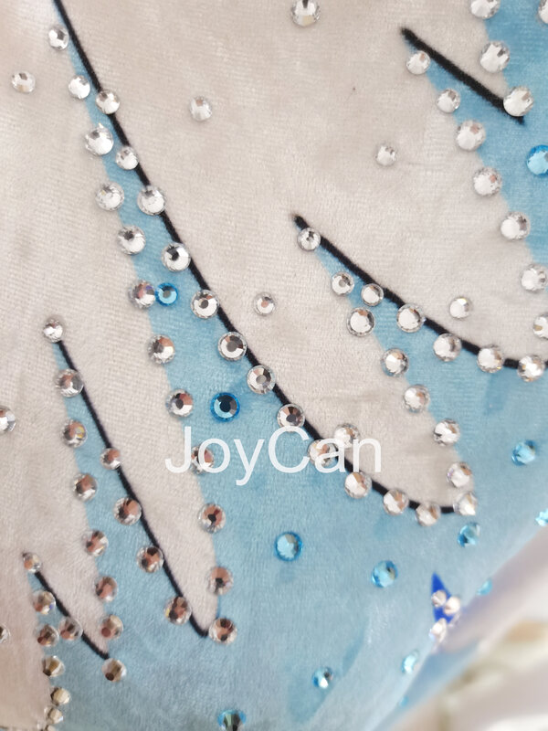 Joycan ชุดเต้นรำสุดหรูสำหรับเด็กผู้หญิงชุดยิมนาสติกผ้าสแปนเด็กซ์สีน้ำเงิน