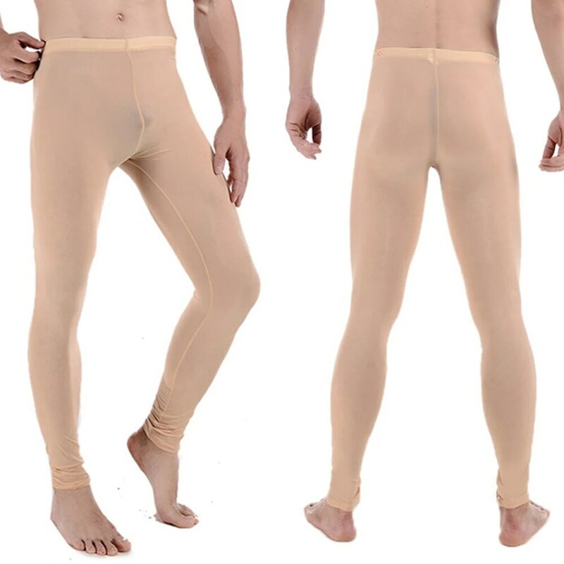 Long Johns-Pantalon de pyjama en polyester pour homme, bas de base, respirant, confortable, transparent, serré, course à pied, sport, toutes saisons