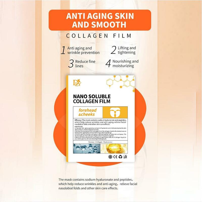 Collagen Film Paper Soluble Facial Mask Cloth Anti-Aging Soluble Water Face Filler Full Collagen Fiming Lifting Face Care 3/4pcs