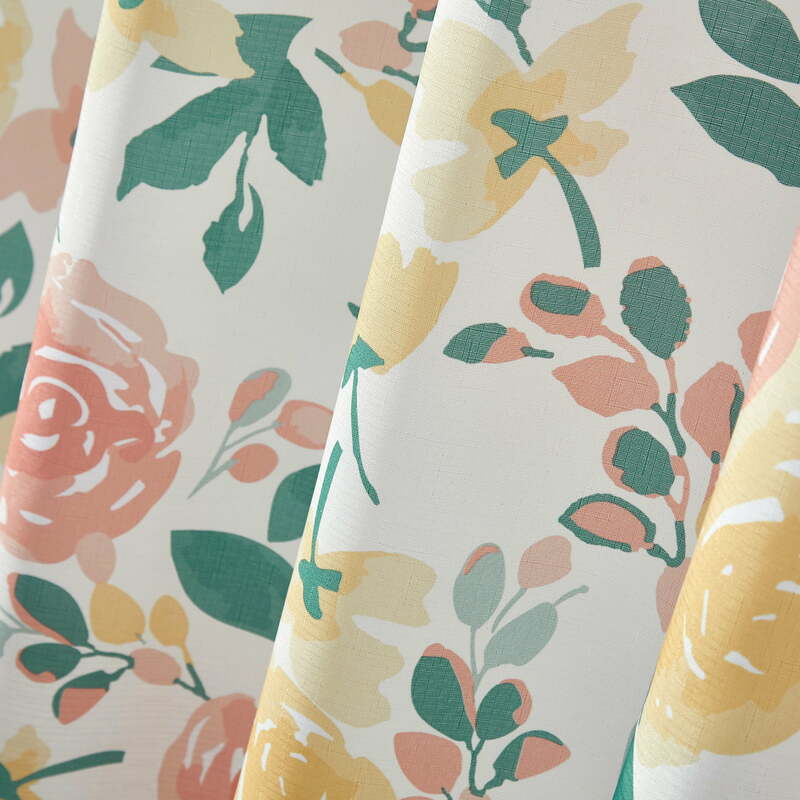 Mainstenci- Rideaux de douche en polyester à fleurs florales, 72 po x 72 po, rose