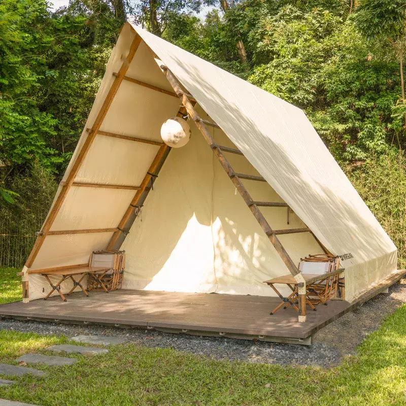 Outdoor Camping Triângulo Tenda, Pequena Tenda, Original Estrutura De Madeira Ecológica, Bed and Breakfast Tenda