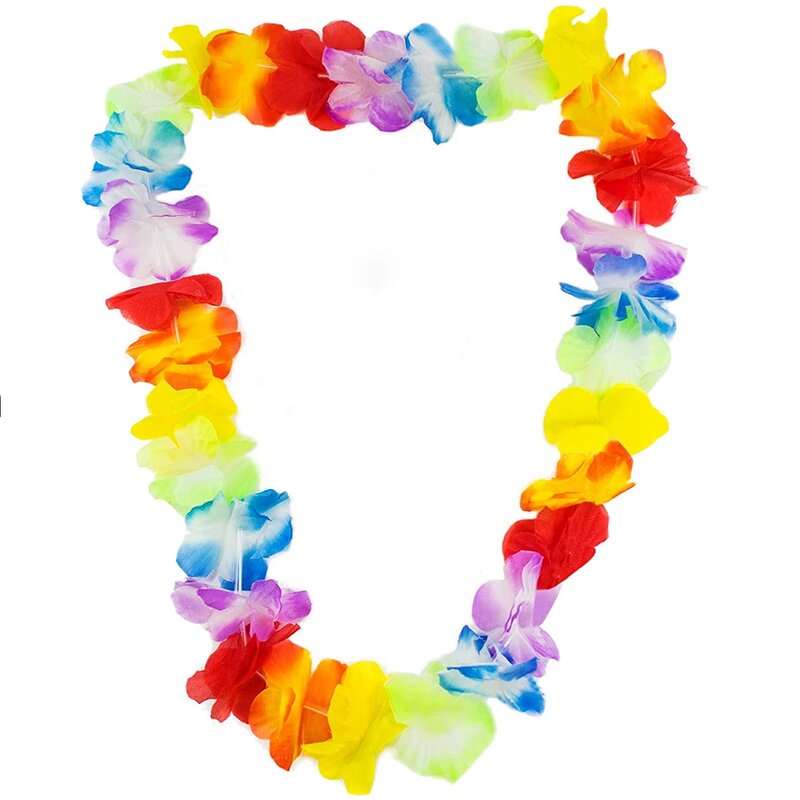 10 упаковок, Гавайские Цветочные цепочки Leis, тропические цветы, цепочка идеально подходит для вашего пляжа, бассейна и коктейлей
