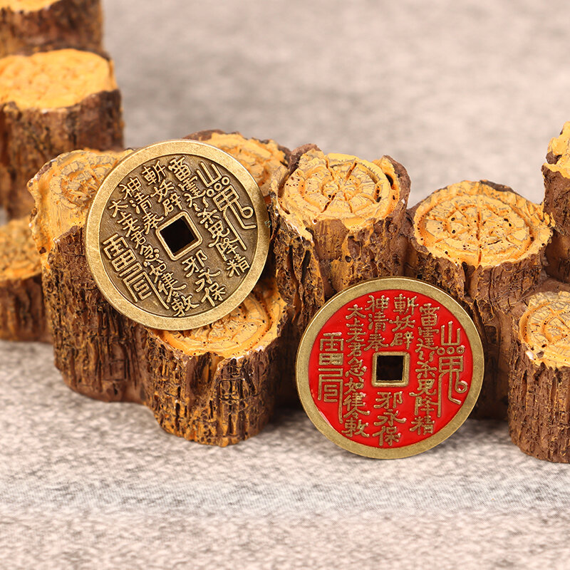 Stop miedzi rok monety wisiorek w kształcie smoka DIY brelok etui Ornament przynosi szczęście bogactwo akcesoria jubilerskie
