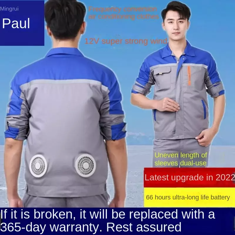 2024 baru musim panas pakaian pendingin udara pria dan wanita dengan kipas pengisian situs pendinginan pakaian kerja