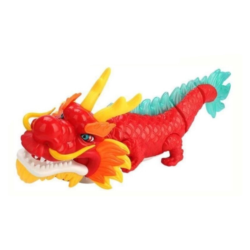 Ano chinês balançando dragão dança brinquedo criança crianças crawl aprendendo brinquedo led