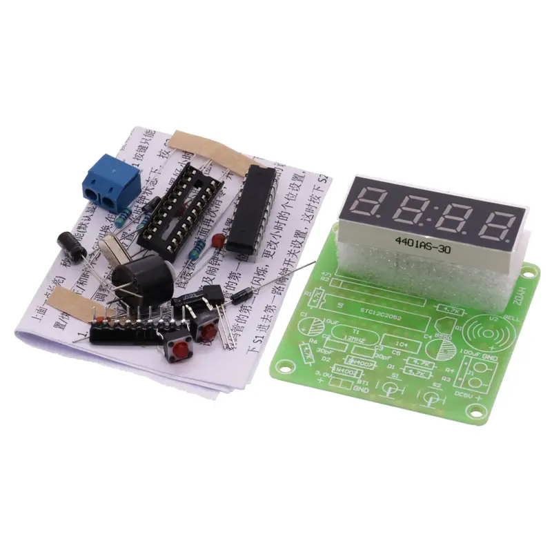 Hochwertige c51 4 Bit elektronische Uhr elektronische Produktions suite DIY Kit at89c2051 LED-Anzeige elektronisches Modul