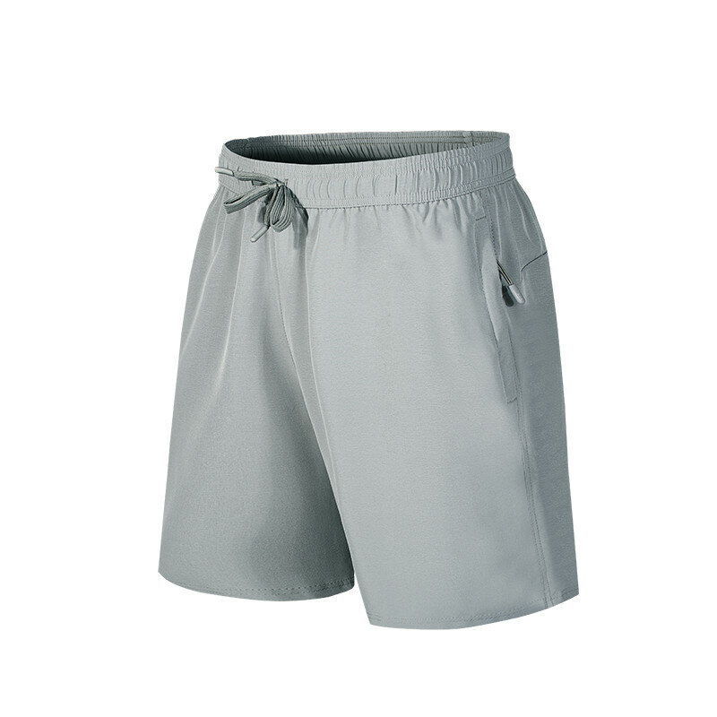 Pantalones cortos deportivos para hombre, Shorts informales de secado rápido, transpirables, de seda de hielo, flexibles y sólidos con cordón, novedad de 2023