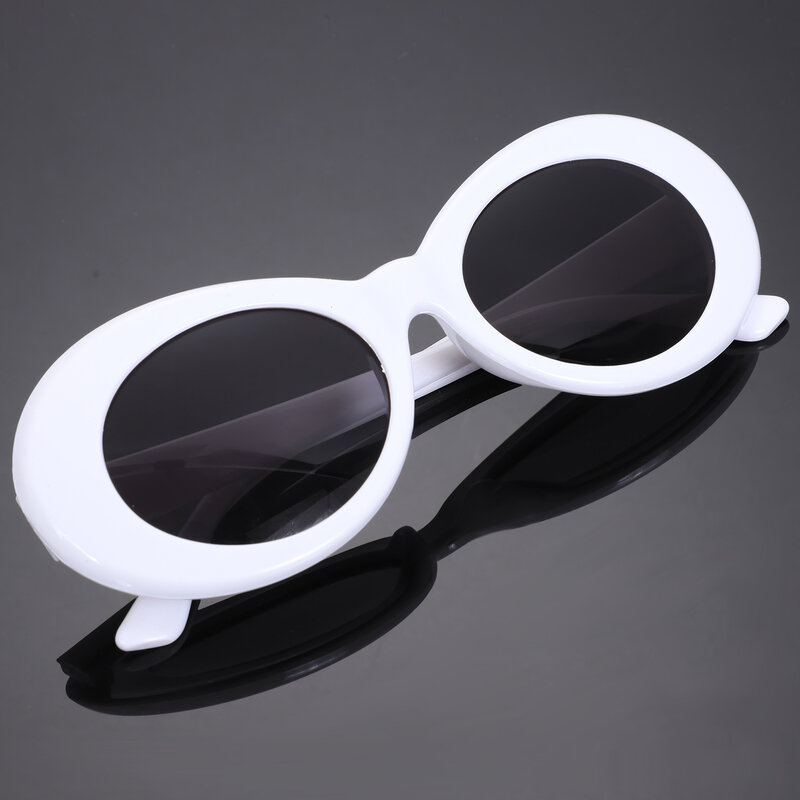 Vintage ovale Sonnenbrille Frauen Retro Sonnenbrille Mann Mode weiblich männlich Eyewearuv400 Glas weiß s17022