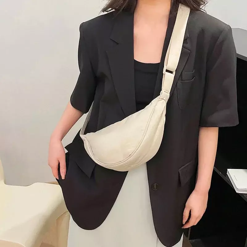 Nylon Hobos Chest Shoulder Bag Large Capacity Travel Crossbody Half Moon Belt Messenger for Women Bags Dropshipping  Wholesale