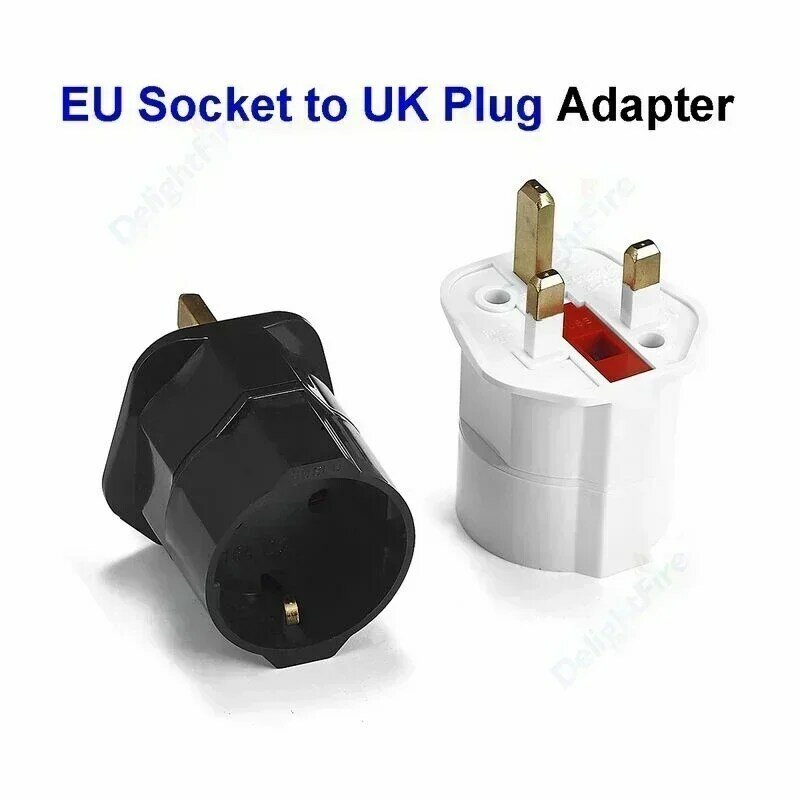 Tomadas Elétricas Adaptador de Viagem, Reino Unido para a UE Plug, Coréia, Euro, 2Pin para a Grã-Bretanha, 3Pin, Tomada AC, 250V, 13A, 1Pc
