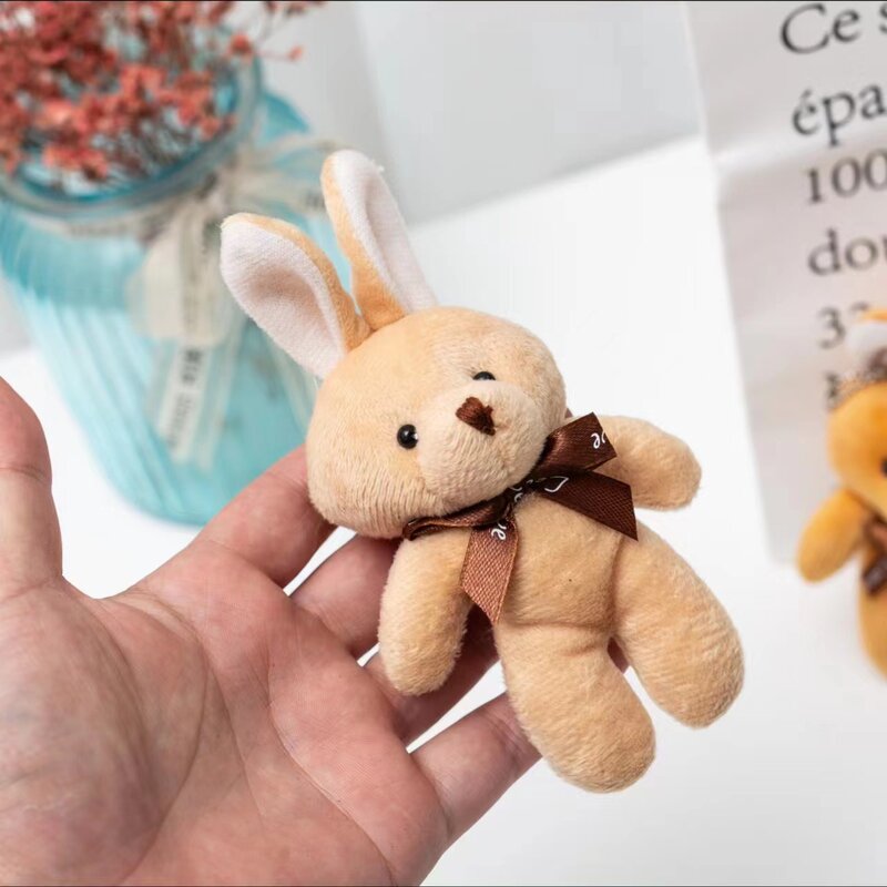 Peluche de conejo de peluche para niños, 15cm, Kawaii, conejo, juguetes de peluche, llavero, bolsa de Animal creativo, colgante, regalo de cumpleaños