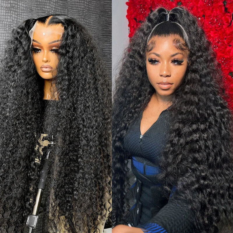 Loose Deep Wave HD 26 32 Inches Curly 180% Full 13x4 Lace Front Human Hair 13x6 Lace Frontal Wig Transparent Brazilian Remy Hair