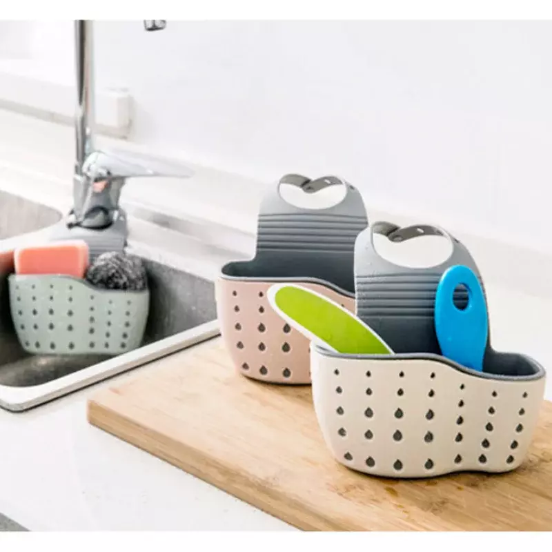 Simples rack de drenagem pia do banheiro cesta ajustável cozinha silicone sabão rack drenagem esponja torneira da cozinha ferramenta acessórios