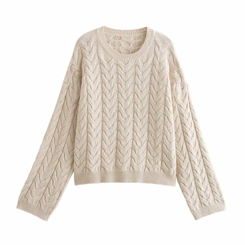 Women Autumn New Fashion O Neck Striped Warm Casual Knitted Sweater Vintage Long Sleeve Female Pullovers Chic Tops