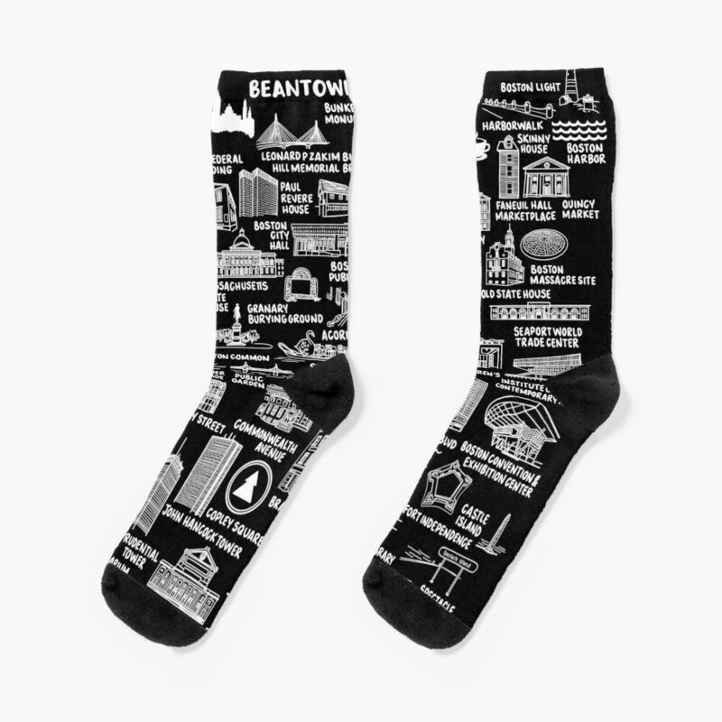 Boston Map Socken rutsch feste helle Strumpfband Socken Mädchen Männer