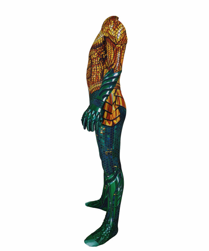 Halloween Aquaman Kostum Cosplay Superhero Arthur Kari Orin Zentai Bodysuit Jumpsuit Dewasa Anak-anak