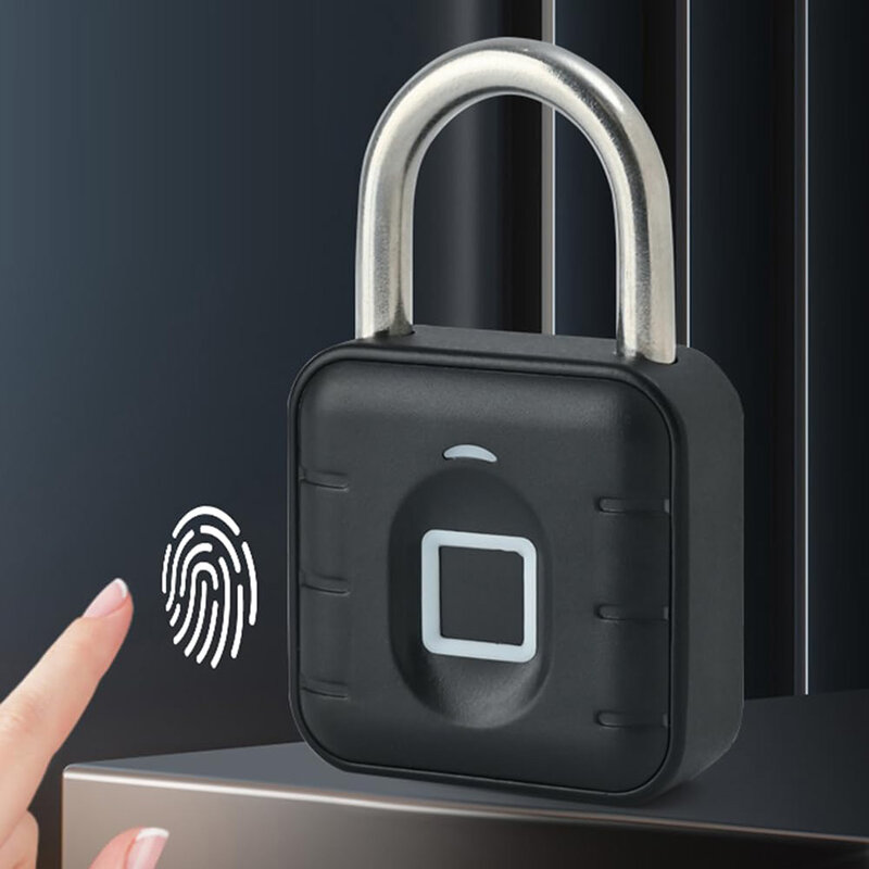 Smart Keyless Cadeado biométrico, Cadeado de impressão digital, impermeável, adequado para a bagagem, armário da escola, ginásio, exterior, interior, IP67