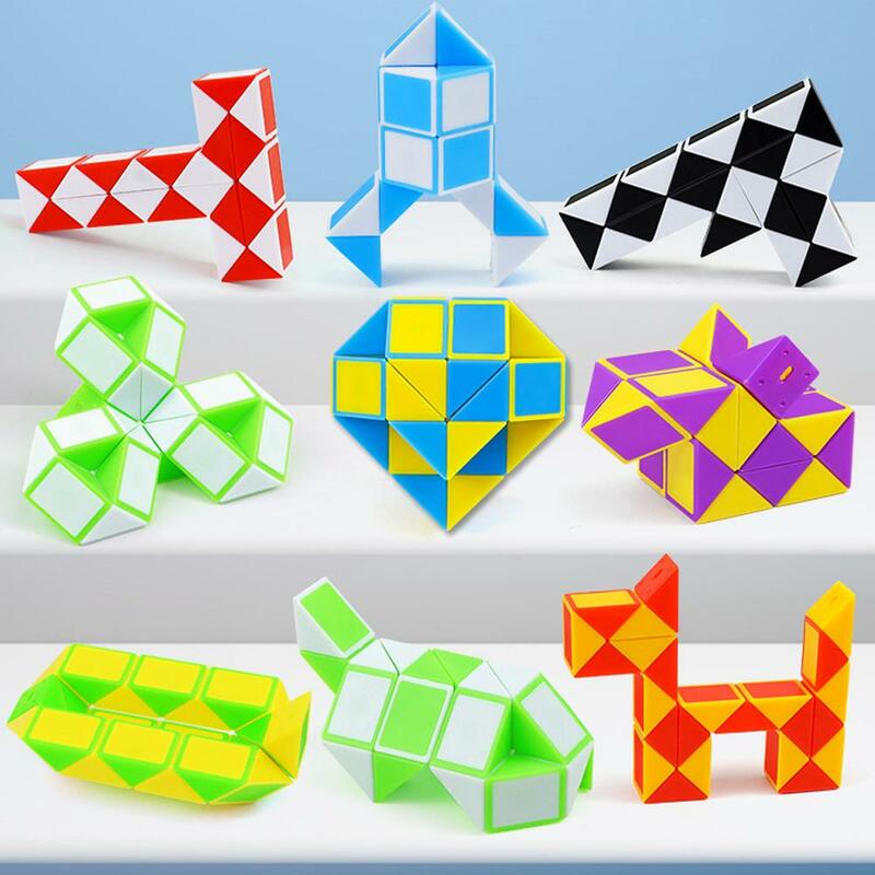 Magic Cube Puzzle Toy for Kids, 24 Seção, Blocos de Régua, Inteligência, Snake Twist, Brinquedos educativos, Presentes para crianças, Drop Ship