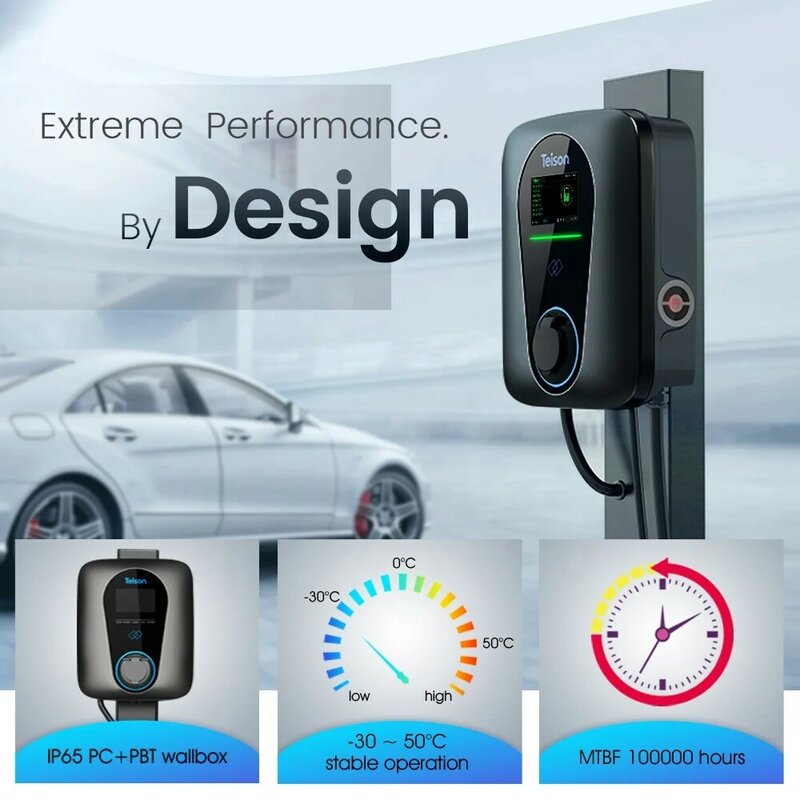 Teison RFID card EV wallbox fast charger type 2 socket household using