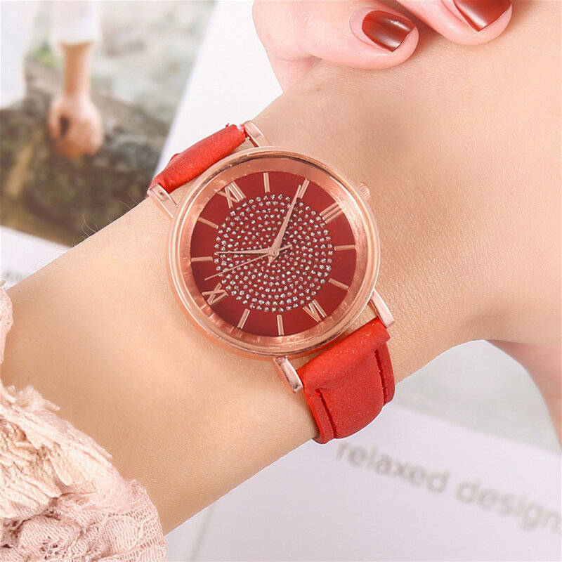 Relógio de quartzo diamante luxuoso para mulheres, requintado ouro rosa, relógios de pulso magnético para senhoras, qualidade menina bonita, 2023