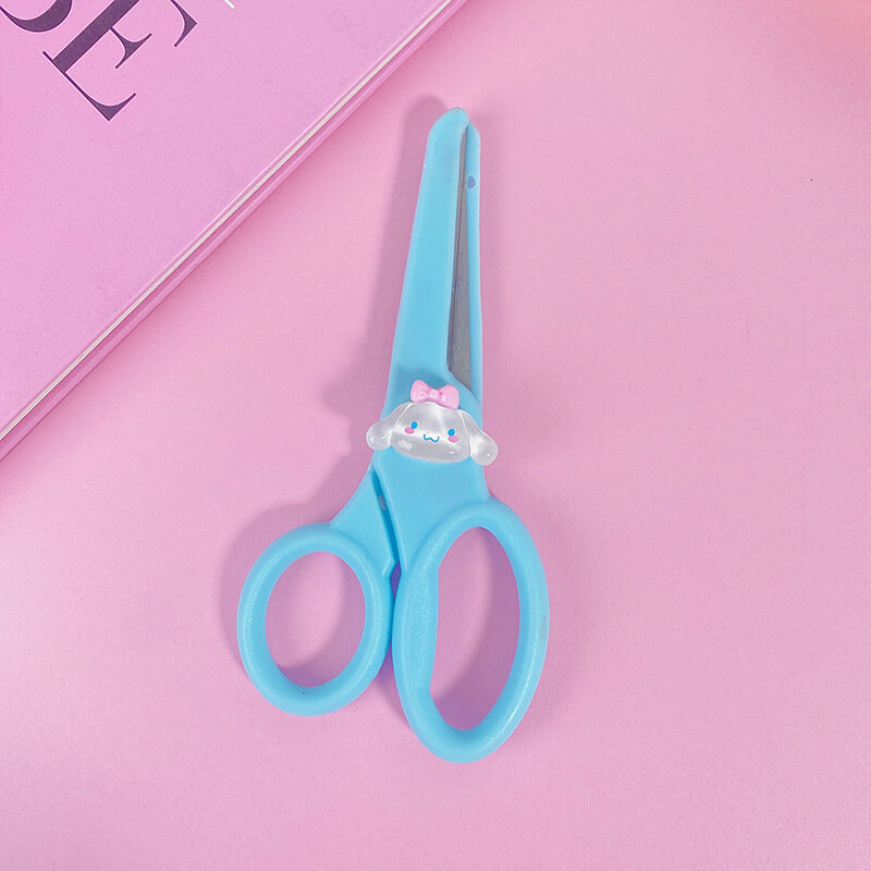 Cute Cartoon Student Round Head Safety Scissors for DIY Paper Cutting Handicrafts Portable Art Scissors Office