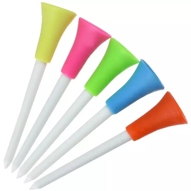 30 Pcs Plastic Golf Tees Multi Color 8.3CM Durable Rubber Cushion Top Golf Tee Golf Accessories for Golf Sprot New