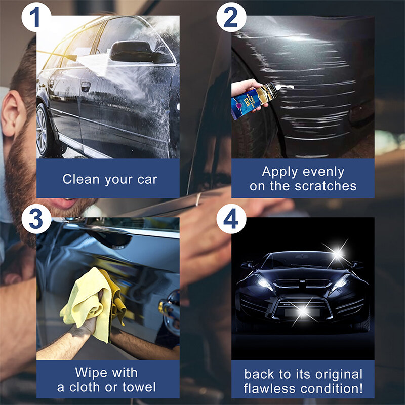 Car Scratch Repair ชุดเครื่องมือรอยขีดข่วนและ Swirl Remover อัตโนมัติรอยขีดข่วนซ่อมขัด Anti Scratch อุปกรณ์ล้างรถ15ML