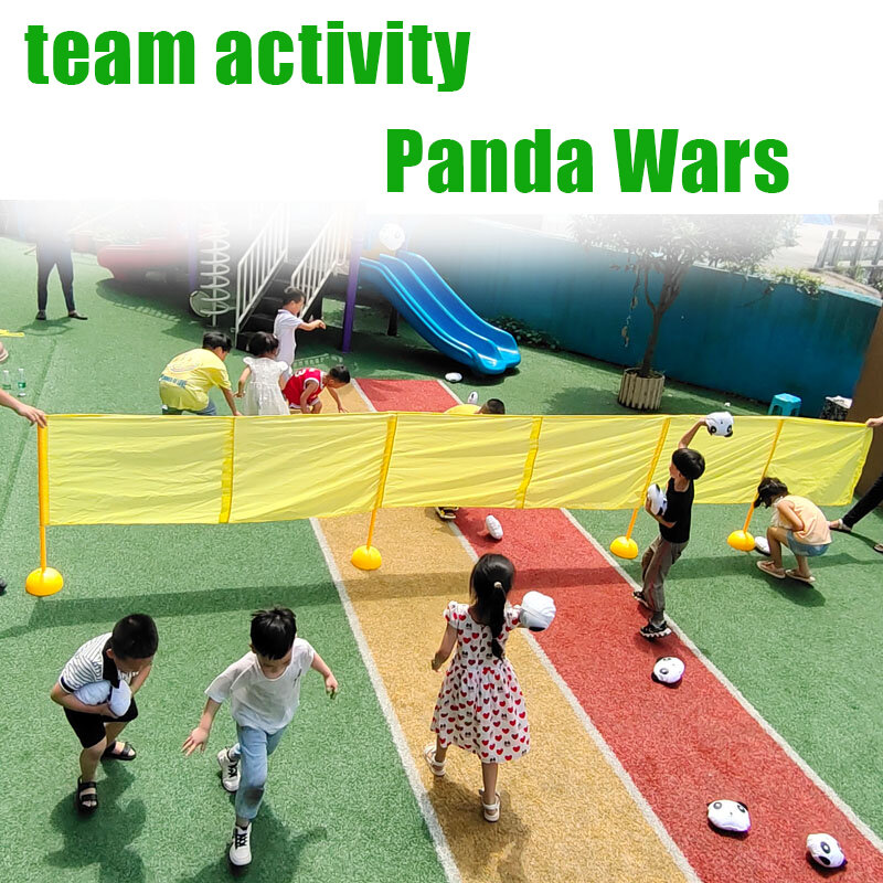 Juego al aire libre para niños, conjunto combinado de batalla de Panda, juegos Funnny, familia, equipo de jardín de infantes, actividades en grupo, juego de mano, coordinación ocular