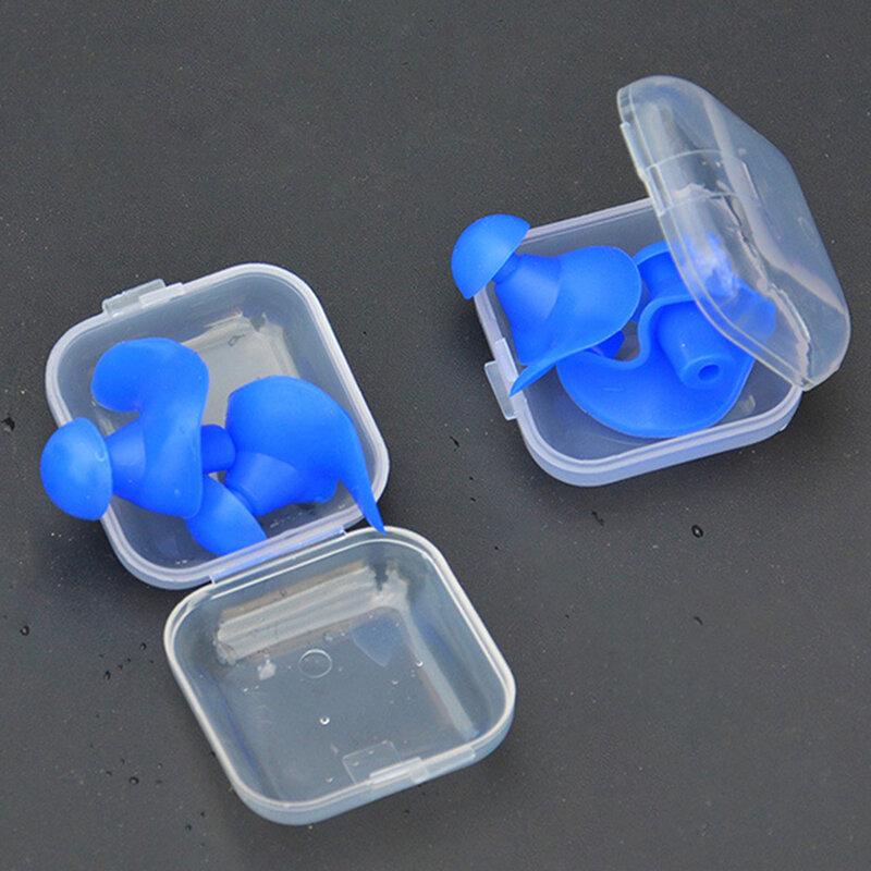 소프트 실리콘 휴대용 방진 귀마개, 수중 스포츠 수영 액세서리, 박스 포함, 다이빙 워터 방수 귀마개