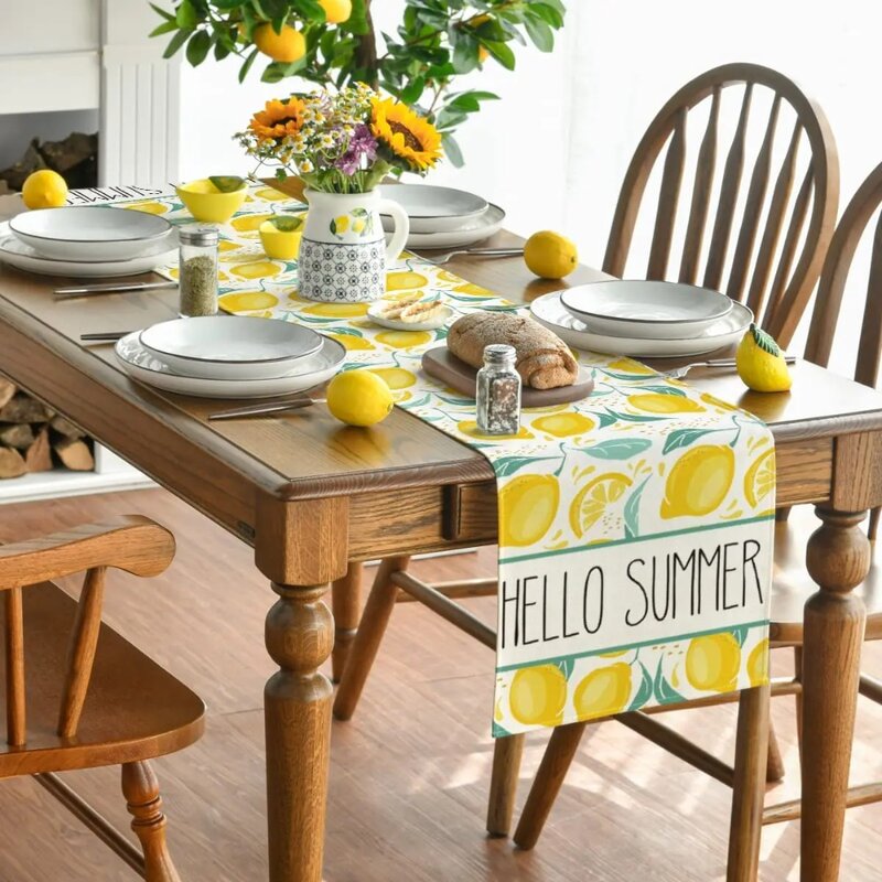 Ciao estate limone lino Runner primavera estate frutta cucina tavolo da pranzo decorazione per la decorazione della festa in casa